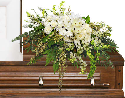 GARDEN ELEGANCE CASKET SPRAY FUNERAL FLOWERS