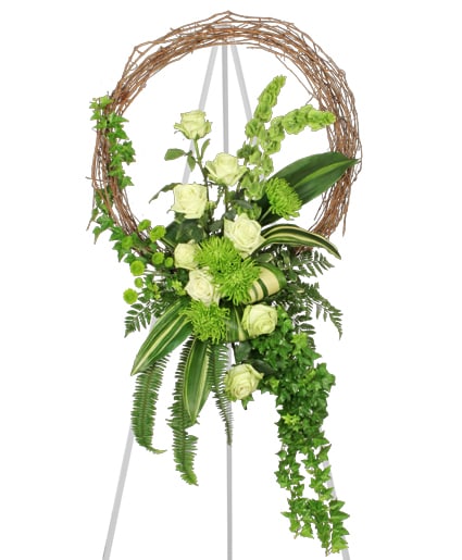 FRESH GREEN INSPIRATIONS FUNERAL WREATH