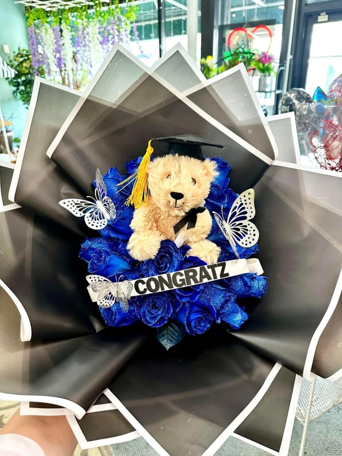 Blue Roses Hand Wrap Bouquet