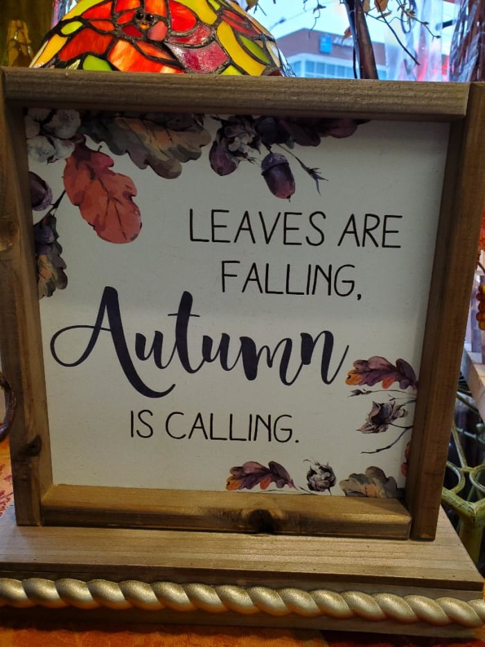 Leaves are falling plaque