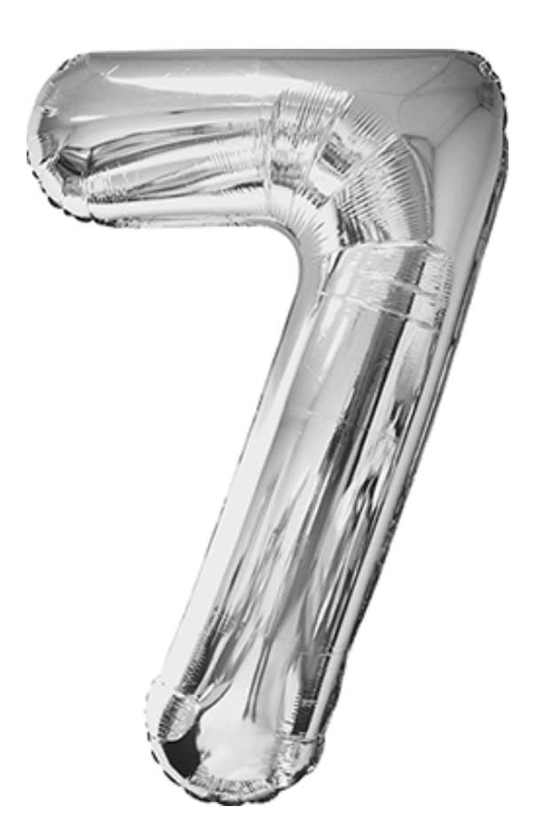 34 Inch Silver Number 7 Balloon