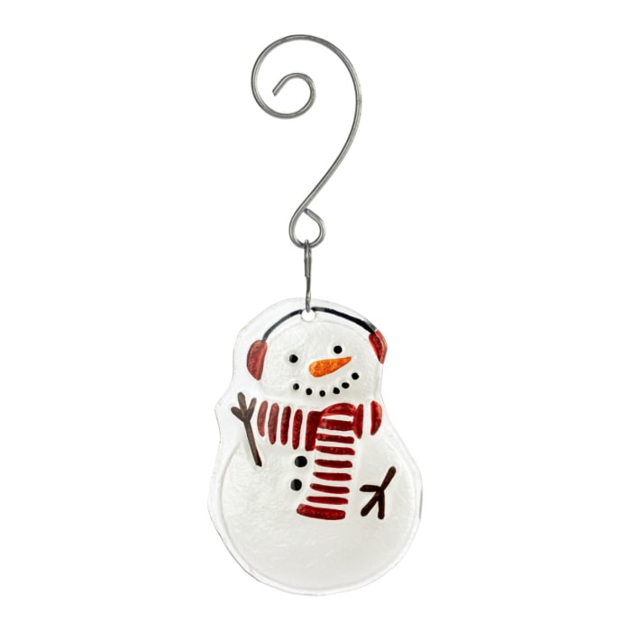 SNOWMAN GLASS ORNAMENT