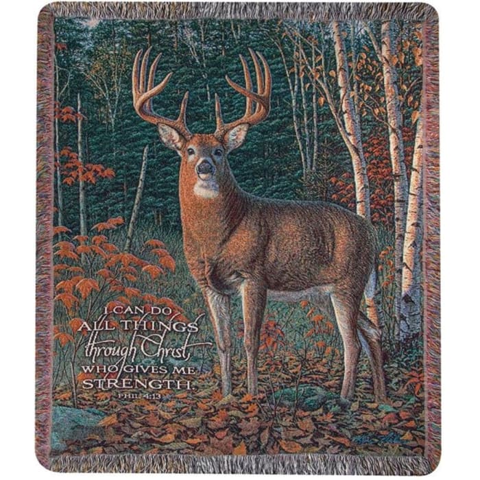 Autumn Sentinel Tapestry (Deer)  Our Tapestry Has No Saying On It.