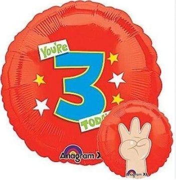 You're 3 Today Double-sided Balloon