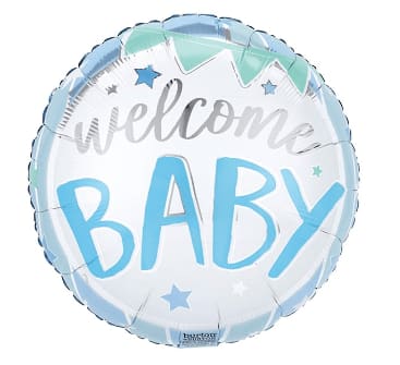 Welcome Baby Blue Balloon