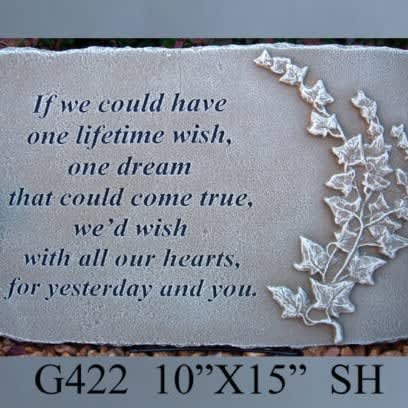 If We Could Have One Wish Memorial Stone on Stand
