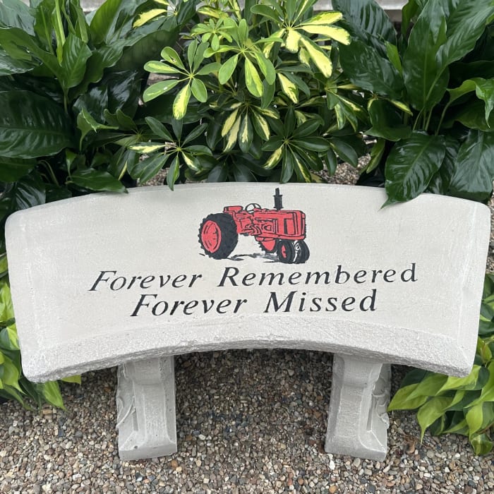 Forever Remembered Red Tractor Bench