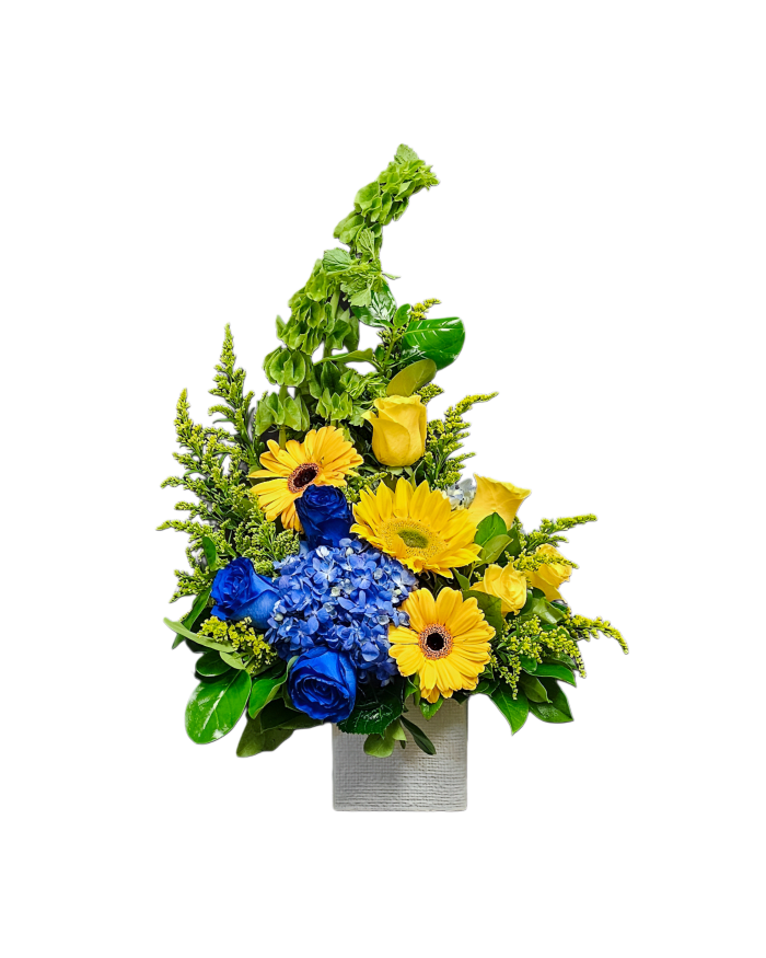 N-9 Arreglo de hortensias, rosas, gerberas y girasol