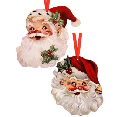 5''-6'' RETRO SANTA FACE ORNAMENT