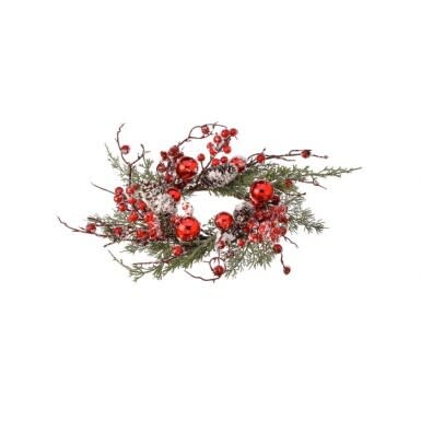 15'' WINTERS SNOW BERRY CANDLE RING