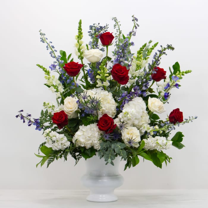 Patriotic Urn Arrangement