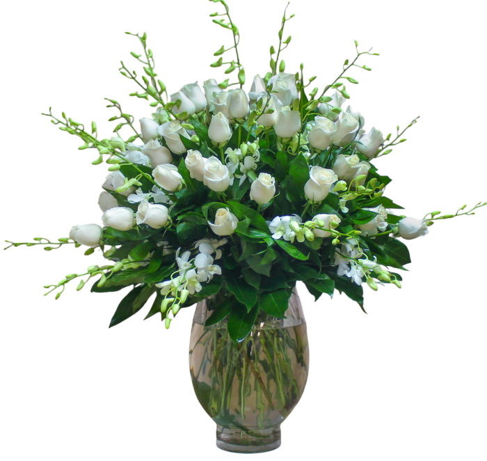 AF-21 Arreglo de rosas y orquídeas