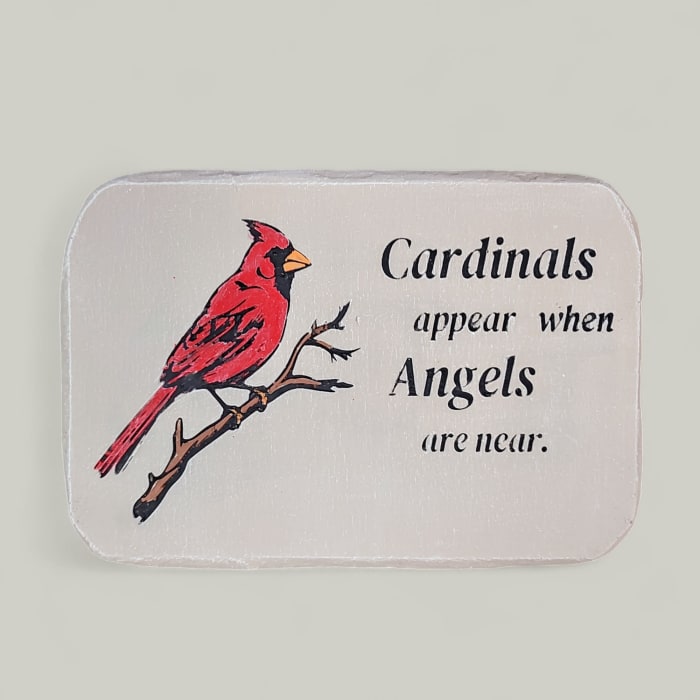 Cardinals Appear Garden Stone