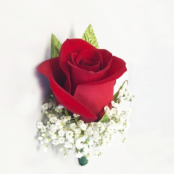 Single Red Rose Boutonniere