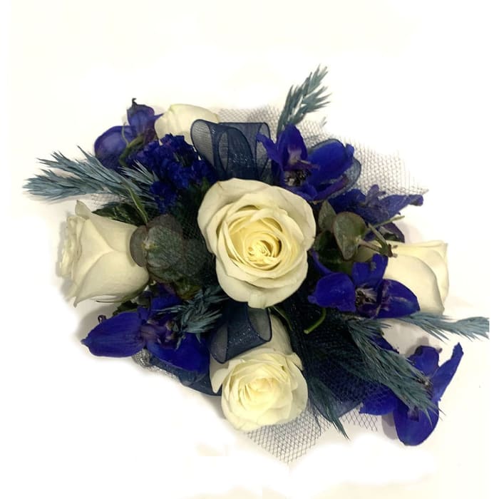 Shades of Blue Wrist Corsage