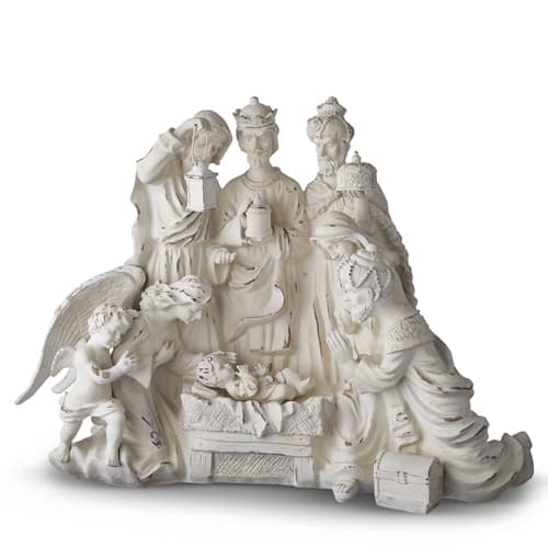 DISTRESSED WHITE NATIVITY 27.75''