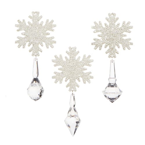 SNOWFLAKE CRYSTAL DROP ORNAMENT 5.75''