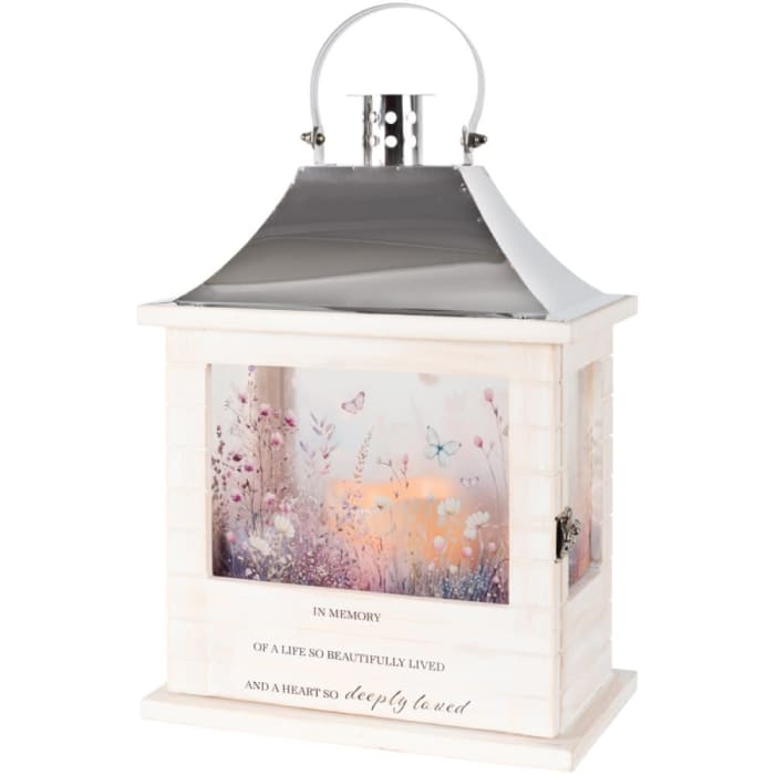 In Memory Wooden Slat Lantern