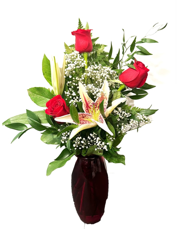 3 Rose and Lily Vase