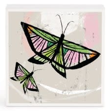 BUTTERFLY PAIR WALL ART- 4'' SQUARE