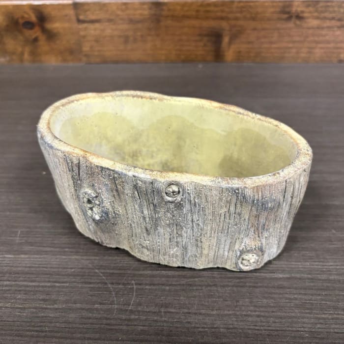 Oval Cement Log Planter