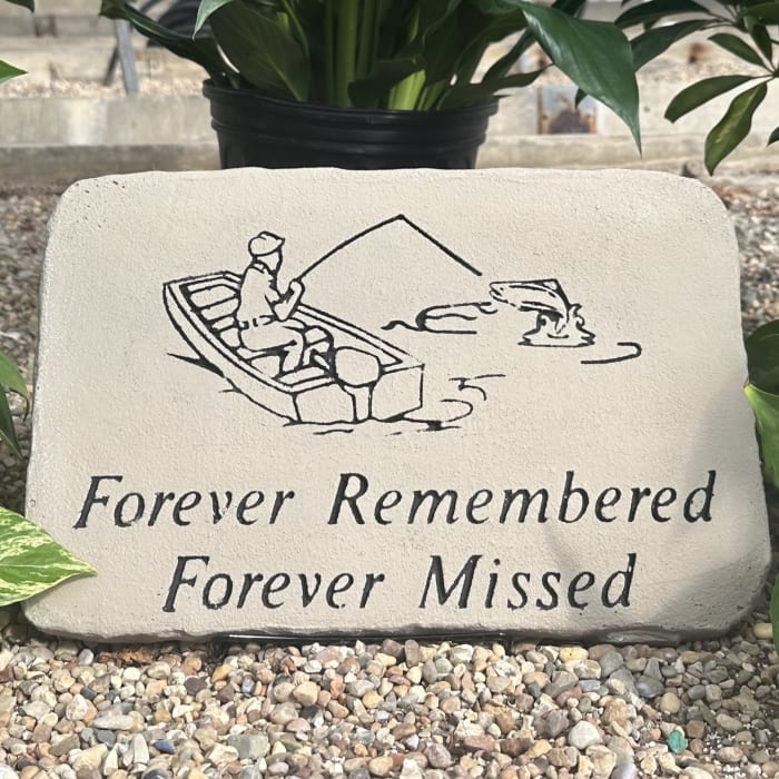 Fisherman Forever Remembered Memorial Stone