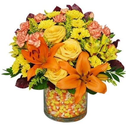 Candy Corn Halloween Bouquet