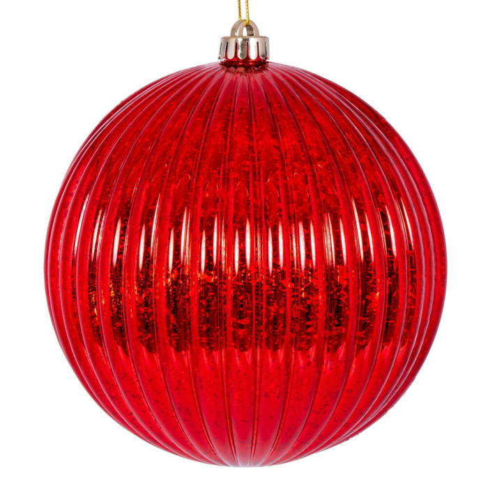 RED SHINY MERCURY ORNAMENT 8''