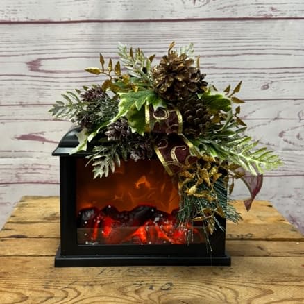 Flickering Fireplace Silk (Artificial) Lanterns