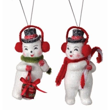 4'' PULP RETRO SNOWMAN ORNAMENT
