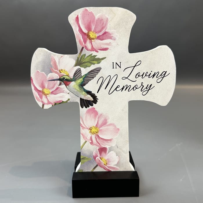 IN LOVING MEMORY CROSS WITH STAND OR SCREW-IN STAKE
