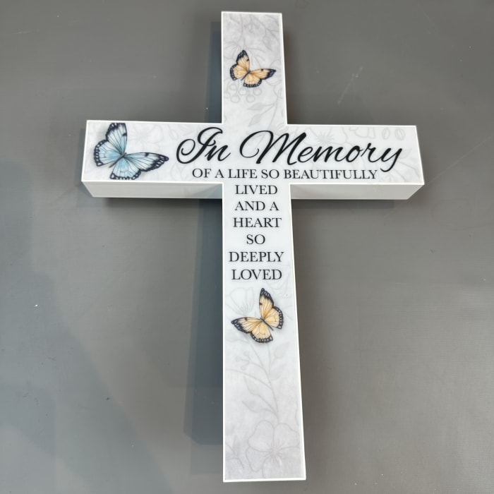 IN MEMORY- SOLAR CROSS WITH STAKE
