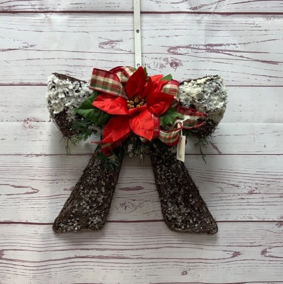 Christmas Vine Bow Silk (Artificial) Wreath