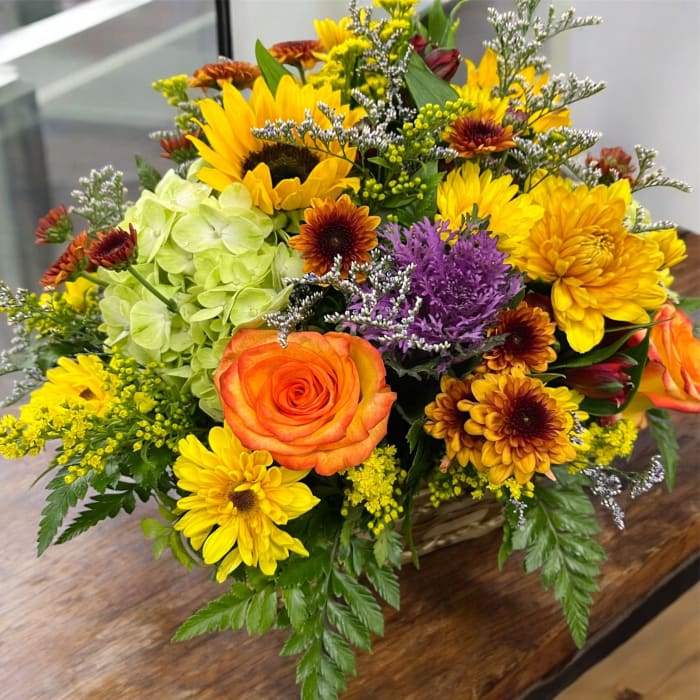 Fall Into Fall Basket Arrangement