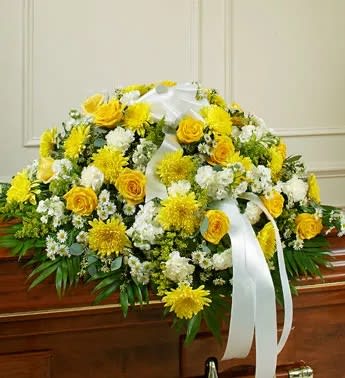 Treasured Memories Half Casket Cover – Yellow