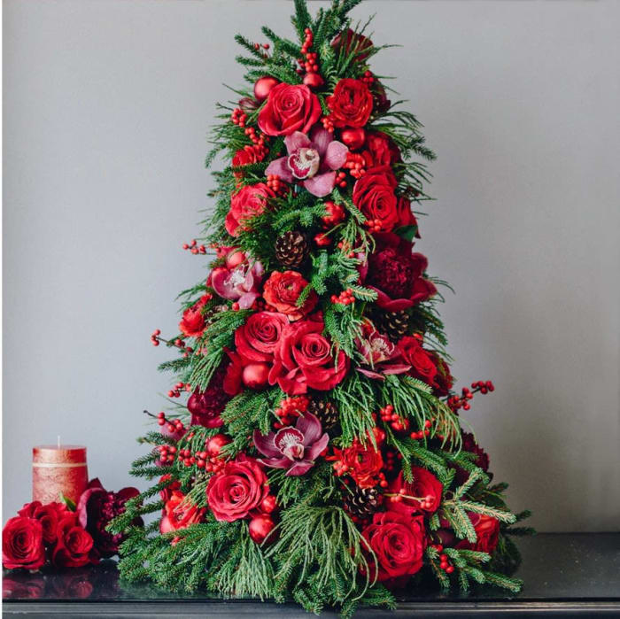 Rosy Red Christmas Tree