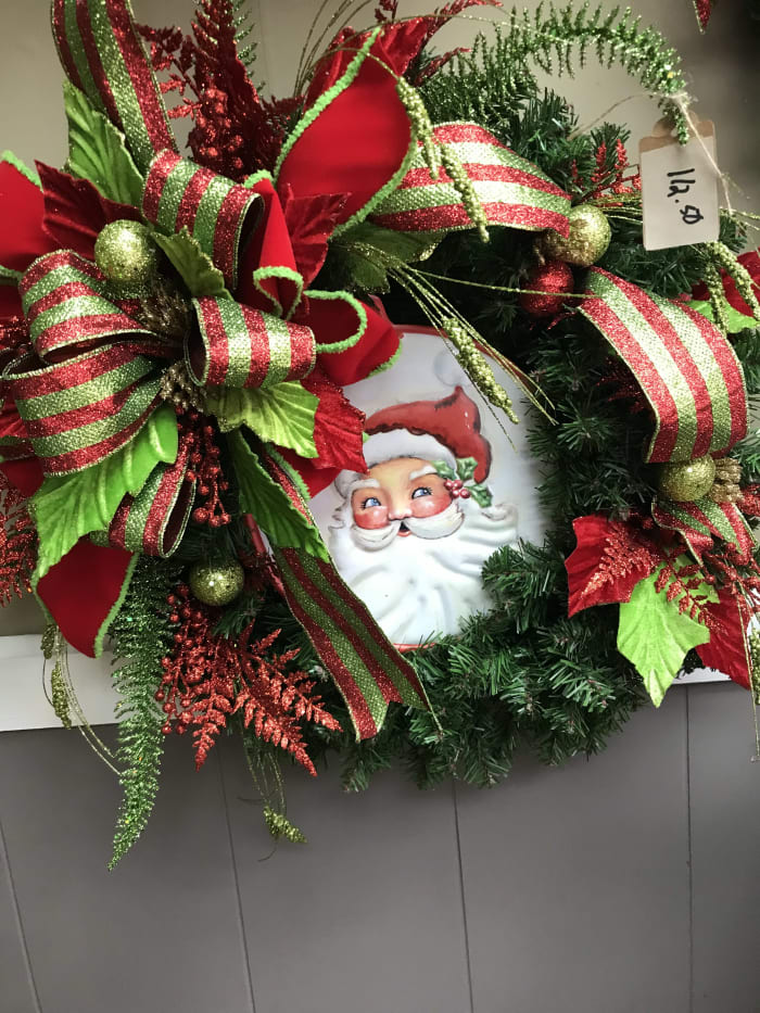 christmas wreath with santa