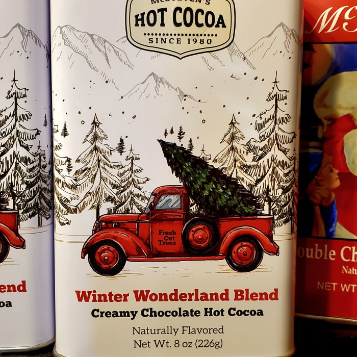 Winter Warmer Wonderland Red Pickup Hot Cocoa