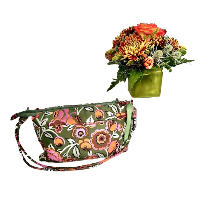Fall Fiesta Bouquet and Vera Bradley Foxbury Crossbody Bag