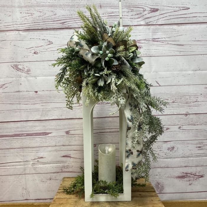 Frosted Garden Silk (Artificial) Lantern