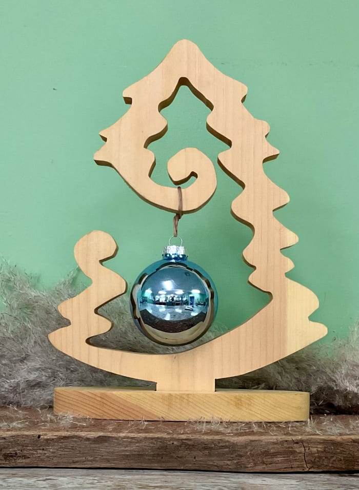 Handmade Carved Wooden Ornament Tree