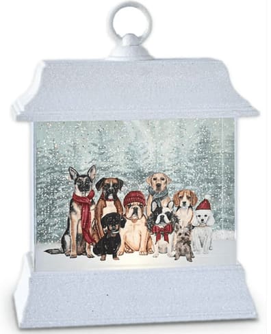 Holiday Dog Scene Lantern