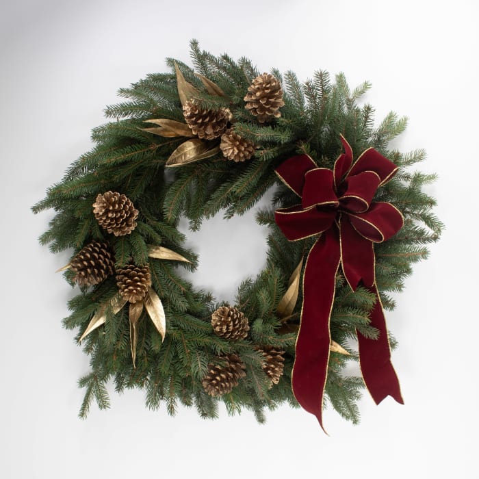 24" Burgundy & Gold Wreath