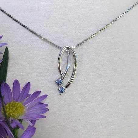 Yogo Sapphire Two Stone Pendant