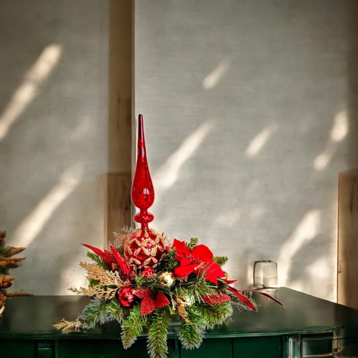 Radiant Gold Christmas Centerpiece