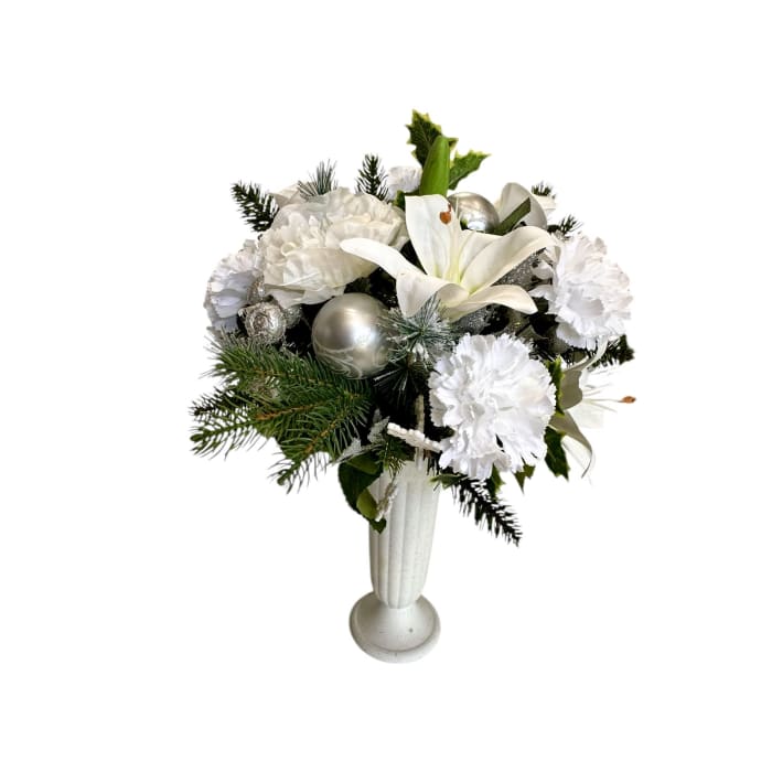 Silver Snowfall Memorial Vase