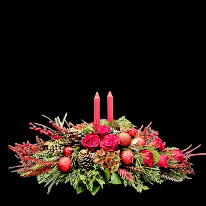 XMAS CENTERPIECE WITH CANDLE