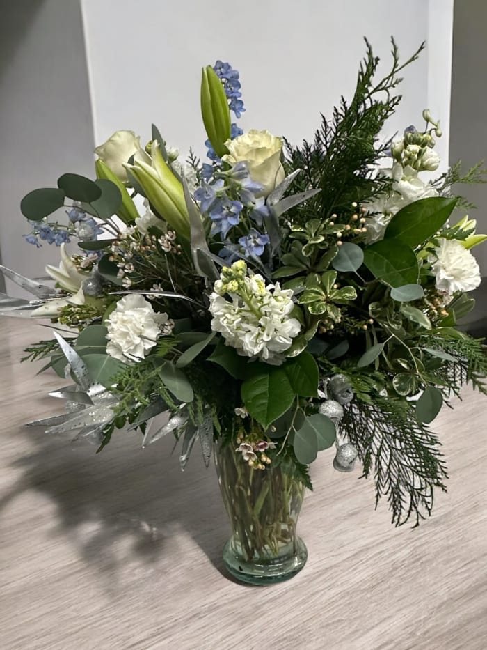 Frosted Elegance Winter Vase