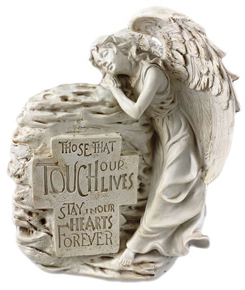 Hearts Forever Saying with Angel Memorial Stone