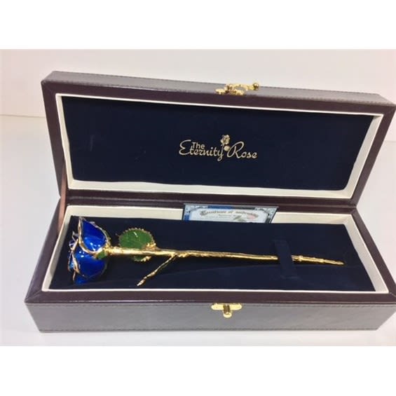 24K Gold-Dipped Rose (Blue)